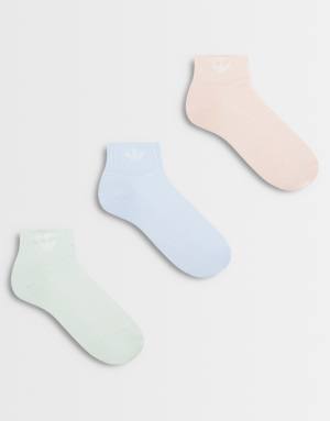 adidas Originals 6 pack trefoil ankle socks in pastels