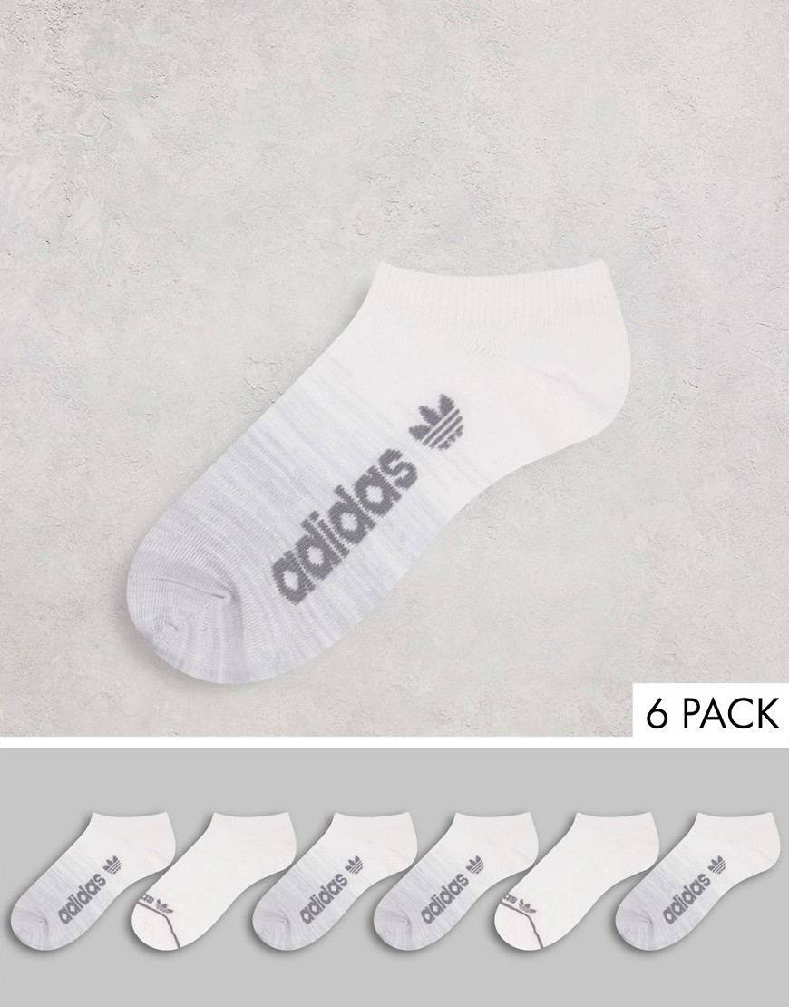 Adidas Originals 6 packs sneaker socks in white gradient