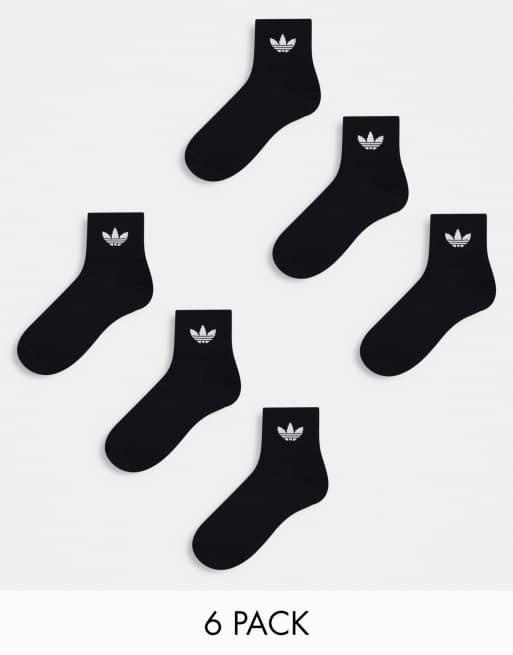 adidas Originals – 6er-Pack Crew-Socken in Schwarz