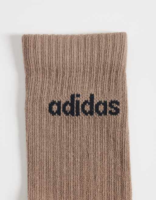 adidas Originals 6er-Pack Crew-Socken mit linearem Logo in Creme, Grün und Braun, 3 von 3