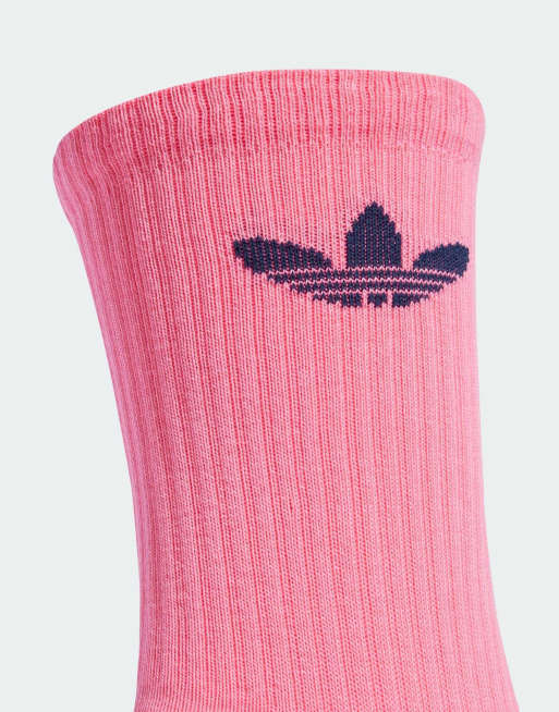 adidas Originals – 6er-Pack gepolsterte Crew-Socken in verschiedenen Farben mit Dreiblatt-Logo, 3 von 3