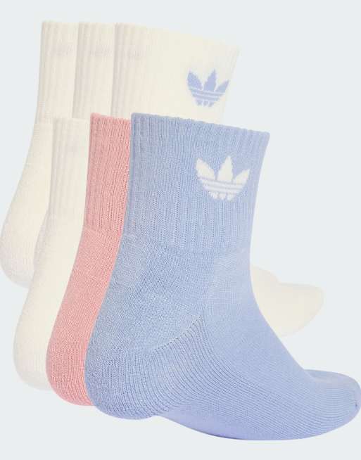 adidas Originals – 6er-Pack Knöchelsocken in Chalk-Blau/Wonder Mauve, 2 von 3