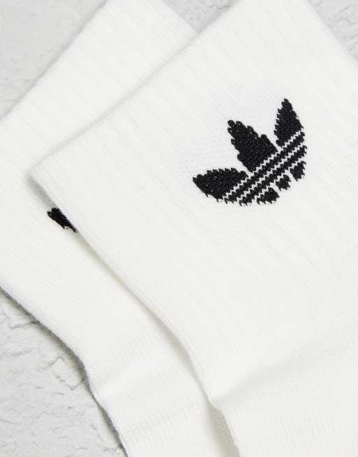 adidas Originals – 6er-Pack Knöchelsocken in Weiß mit Dreiblatt-Logo, 4 von 4