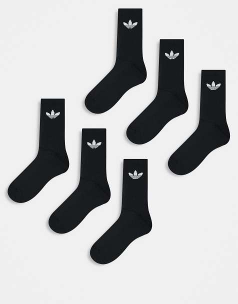 adidas Originals – 6er-Pack Socken in Schwarz mit Dreiblatt-Logo - view 1