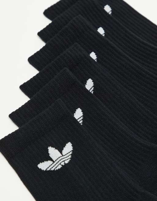 adidas Originals – 6er-Pack Socken in Schwarz mit Dreiblatt-Logo, 3 von 3