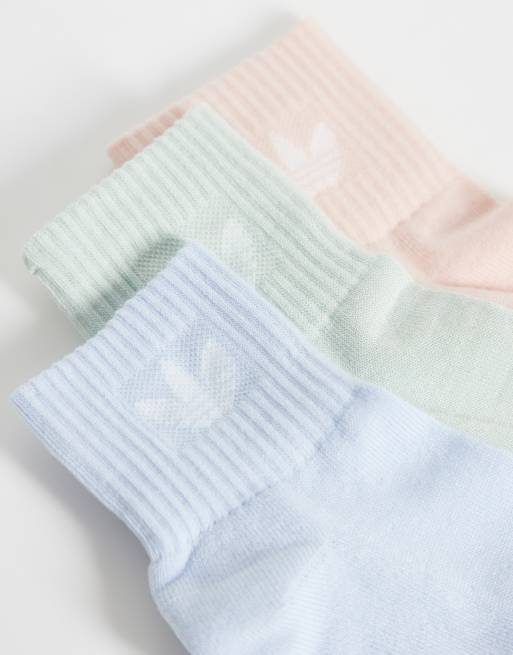 adidas Originals 6er-Pack Trefoil Knöchelsocken in Pastelltönen, 2 von 3