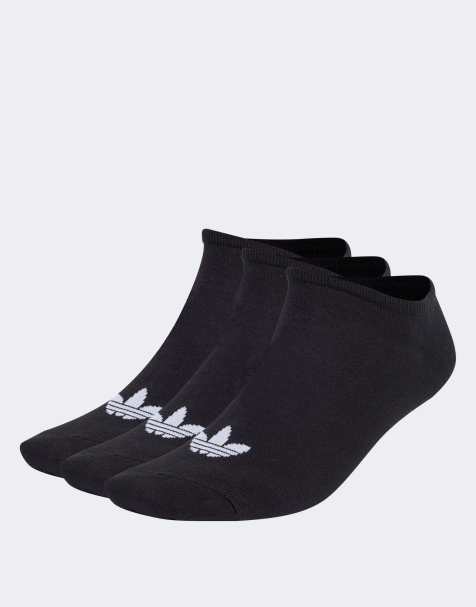 adidas Originals – 6er-Set Füßlinge mit Dreiblatt-Logo in Schwarz - view 1