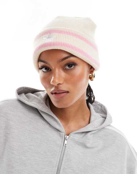 adidas Originals 70s beanie in beige and pink - view 1