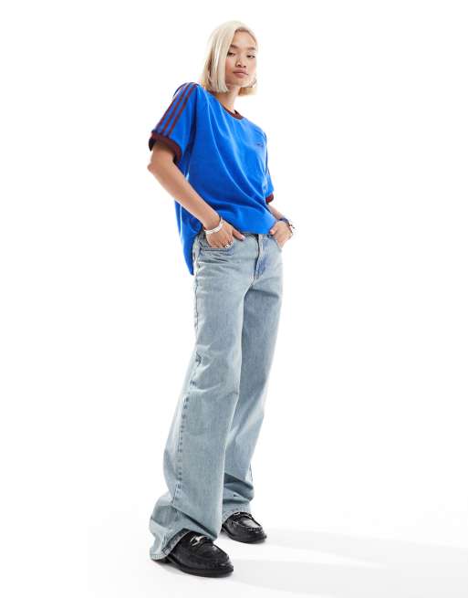 Adidas T-Shirt Da Uomo Blu Con Strisce - Azzurra Sport - Foto 13