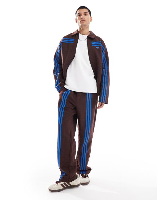 adidas Originals 70s Club tracksuit bottoms in brown