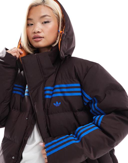 adidas Originals 70s Hochwertiger Puffermantel in Braun ASOS