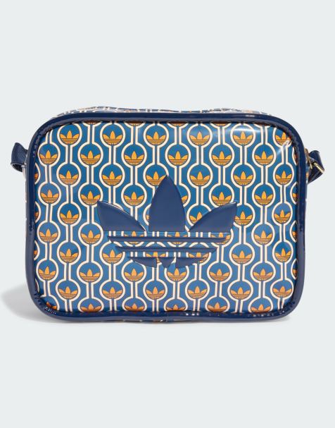 adidas Originals 70s printed airliner bag in blue - view 1