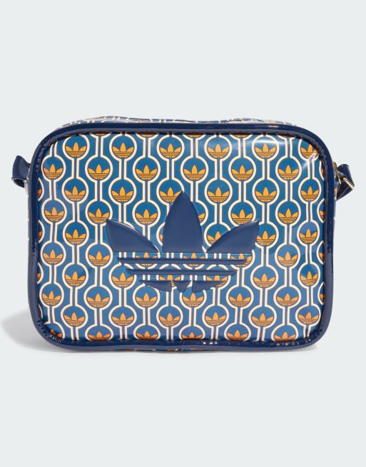 adidas Originals 70s printed airliner bag in blue