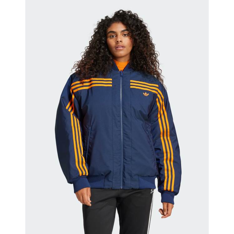 Adidas bomber jacket with back branding in burgundy best sale