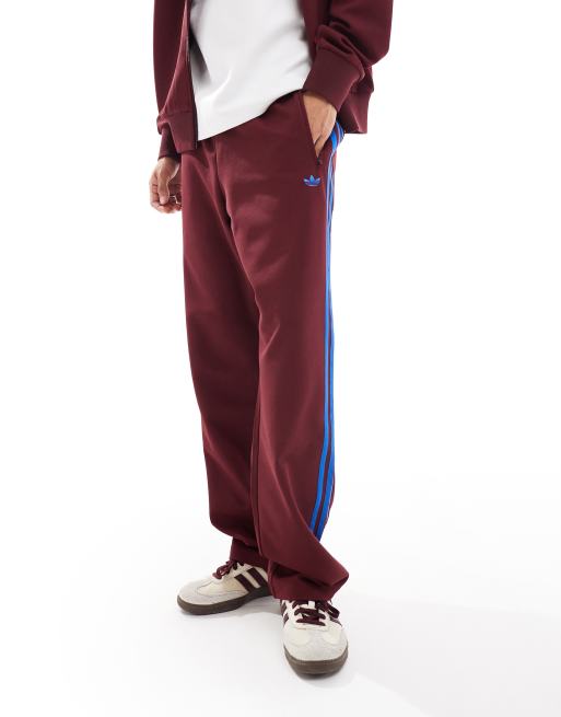 adidas Originals 70s tracksuit bottoms in burgundy