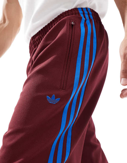 adidas Originals 70s tracksuit bottoms in burgundy