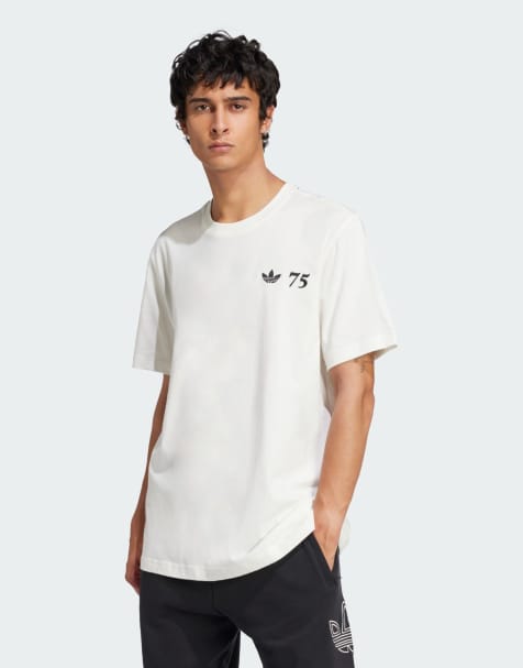 adidas Originals – 75th Anniversary sl 72 – T-Shirt in Wollweiß mit „Samba“-Grafik - view 1