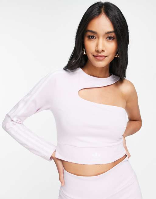 adidas Originals - '80's Aerobic' - Crop top met uitsnijding en blote schouder in roze