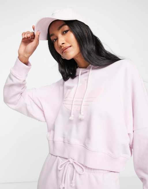 adidas Originals - '80's Aerobic' - Cropped hættetrøje med trekløverlogo i lyserød