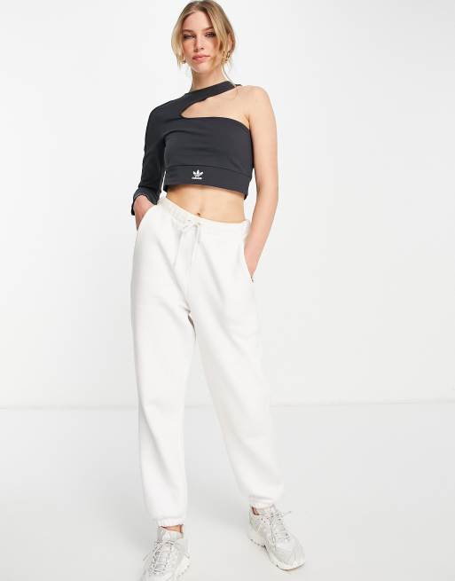 adidas Originals – 80's Aerobic – Oberteil in Schwarz mit kurzem Schnitt, Zierausschnitt und One-Shoulder-Träger, 2 von 4