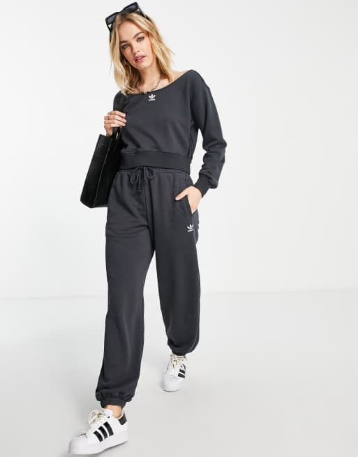 Adidas off shoulder sweatshirt best sale