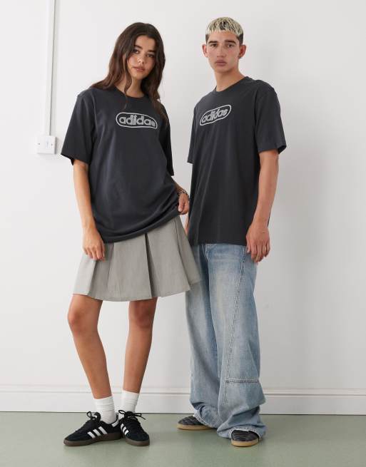 adidas Originals 80's logo graphic t-shirt in washed black