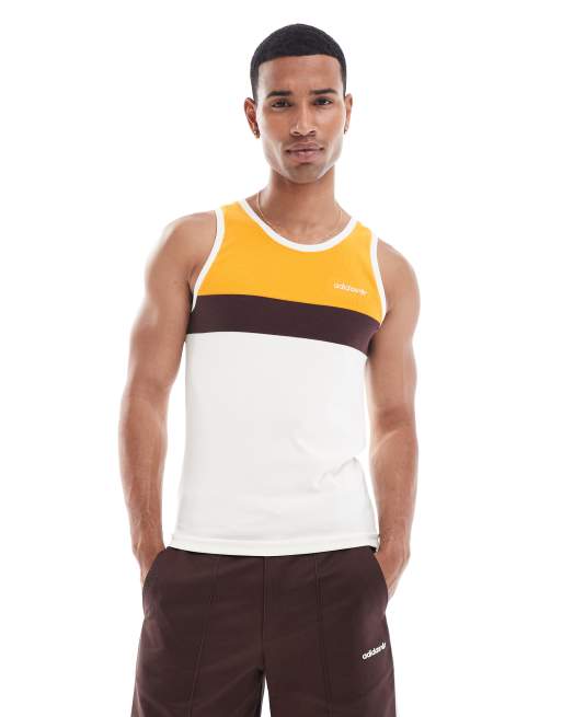 adidas Originals 80s rib tank in off white