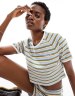 ★adidas originals★W '80S RIB STRIPE チビT★追跡可 WMNS) adidas '80s Rib Stripe Baby T-Shirt 'Green Yellow' JC6166