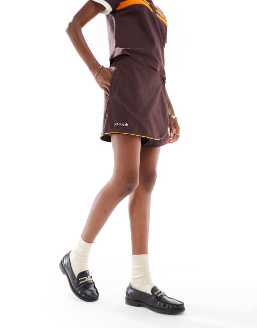adidas Originals 80s skort in shadow brown | ASOS