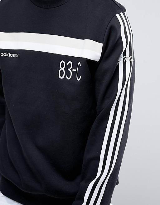 adidas Originals 83-C Crew Neck Sweater In Black BK7518 | ASOS