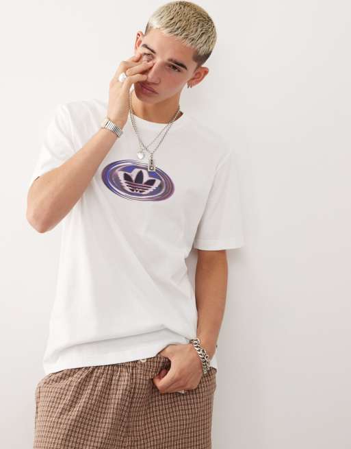 adidas Originals 90 s GFX logo t shirt in white ASOS