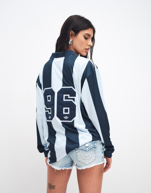 adidas Originals – 96 – Langärmliges Trikot in Hellblau und Marineblau gestreift, 4 von 4