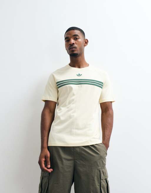adidas Originals 98 T-Shirt in Cremeweiß und Grün, 2 von 5