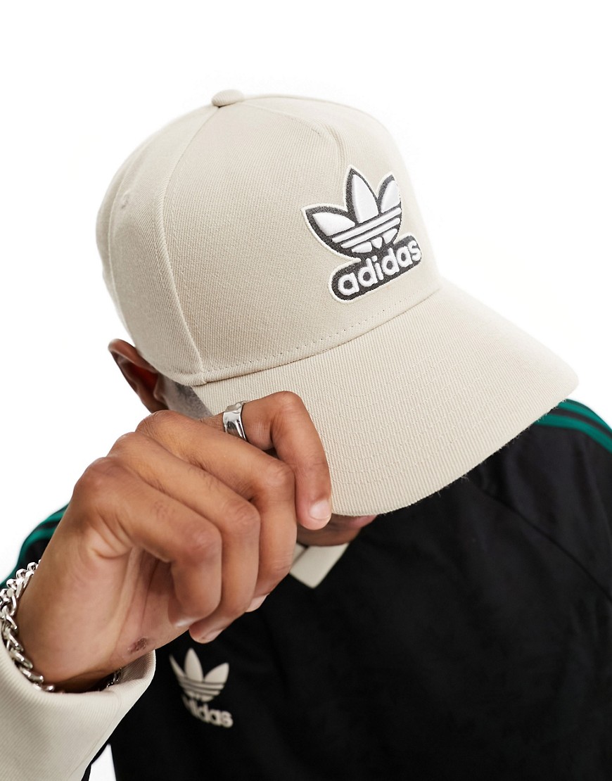 Shop Adidas Originals A-frame Snapback Cap In Beige-neutral