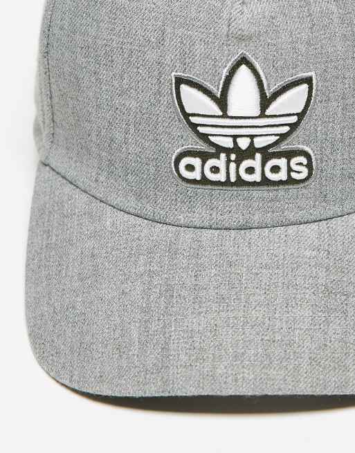 adidas Originals A-Frame snapback hat in gray ASOS