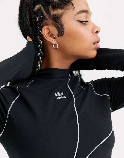 adidas Originals A2K high neck trefoil long sleeve in black