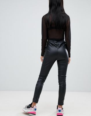 adidas faux leather pants