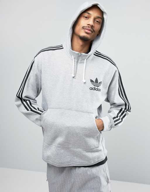 adidas Originals AC Terry Pull Over Hoodie In Grey BK7192 ...