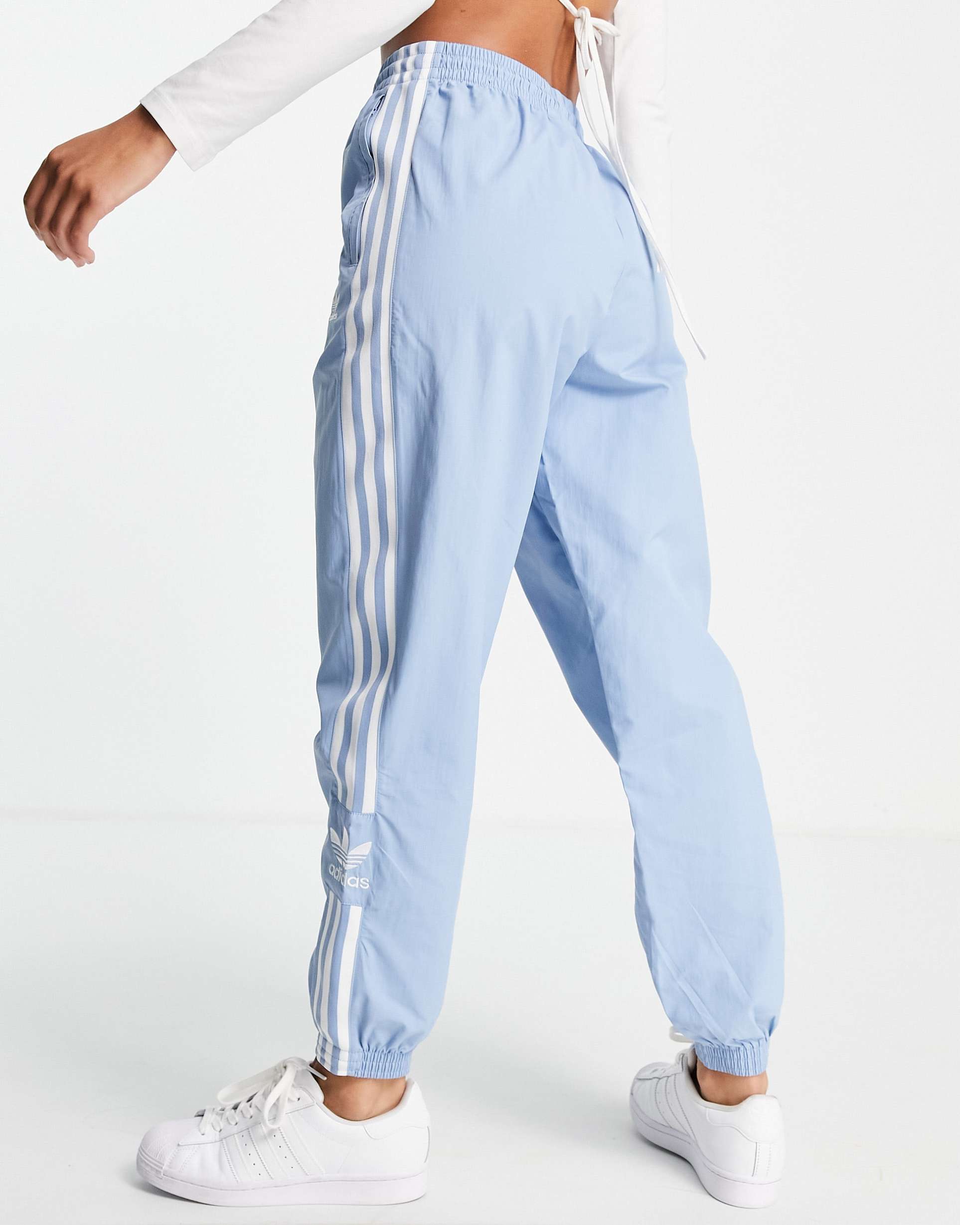 adidas Originals adcolor Locked up joggers in blue view 3
