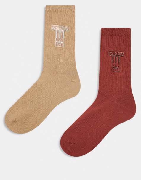 adidas Originals adibreak 2 pack crew socks in beige and rust - view 1