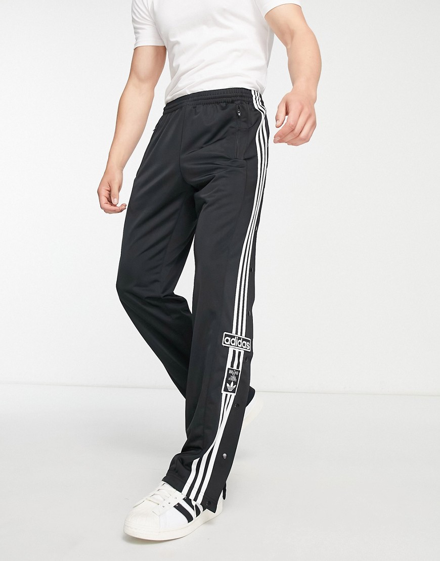 adidas Originals Adibreak 3 stripe straight leg pants in black