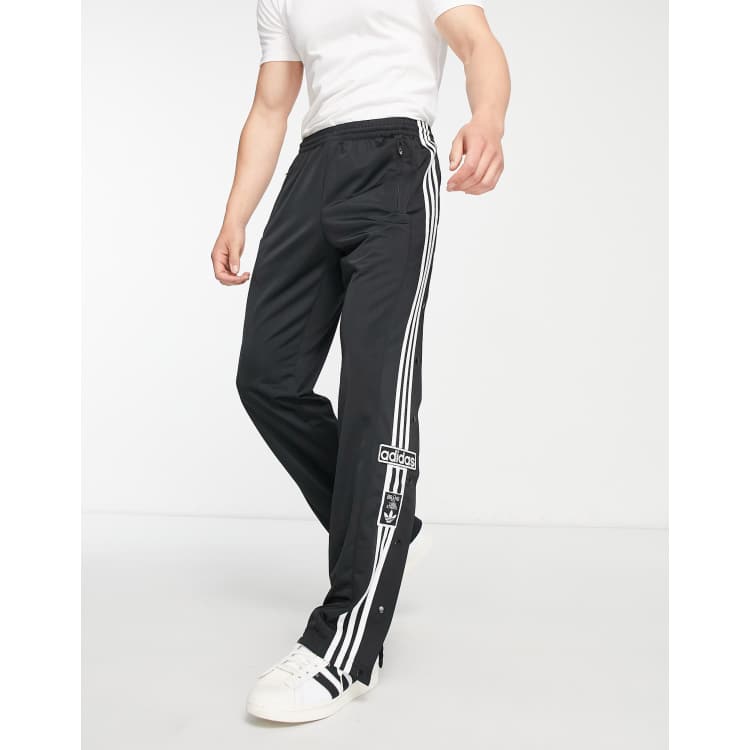 adidas Originals Adibreak 3 stripe straight leg pants in black