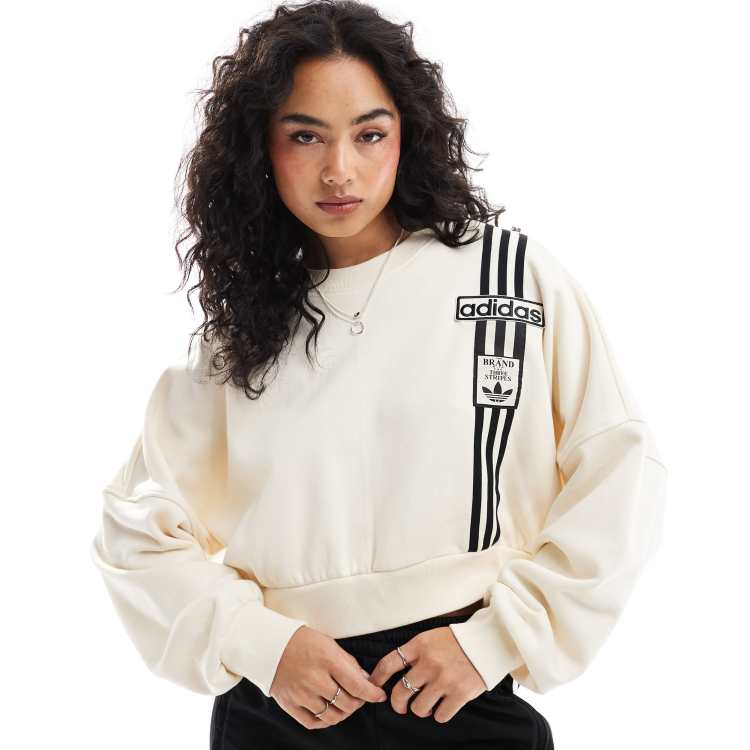 adidas Originals Adibreak Cropped Sweatshirt in white ASOS