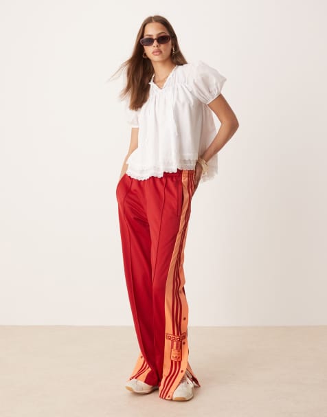 adidas Originals Adibreak track pants in red and orange