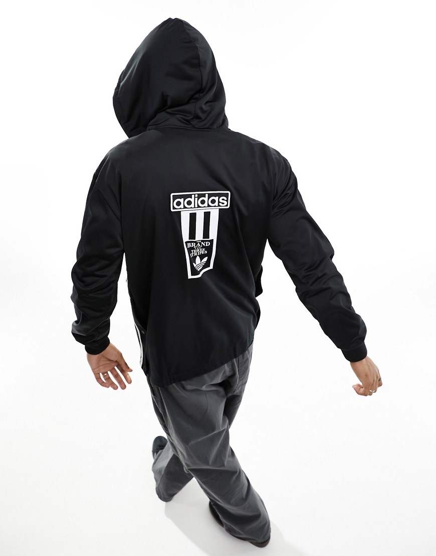 adidas Originals adibreak full zip logo hoodie in black