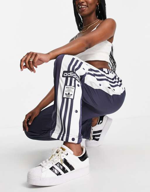 adidas Originals – adibreak – Granatowe spodnie dresowe z zatrzaskami