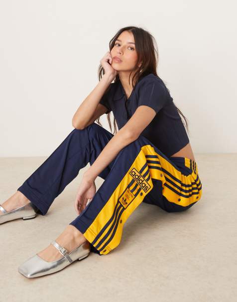adidas Originals Adibreak track pants in navy and yellow 