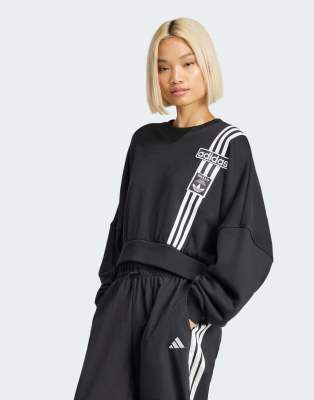 adidas Originals - Adibreak - Kurz geschnittenes Sweatshirt in Schwarz