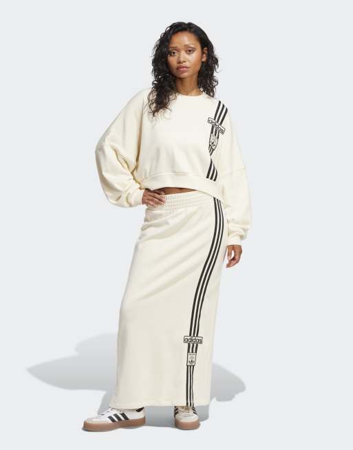 adidas Originals Adibreak maxi skirt in cream white | ASOS