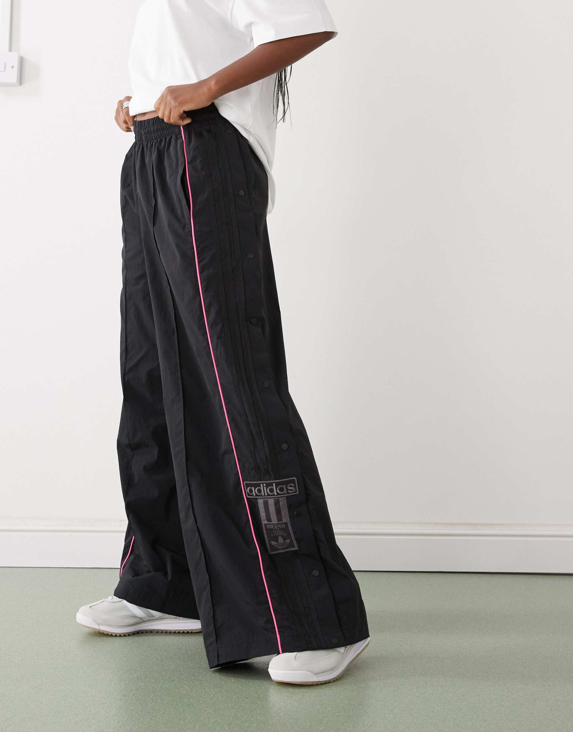 adidas originals adibreak oversized track pants in black